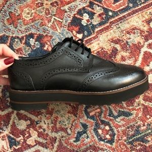 Asos Design Mottle Leather Flat Brogues 